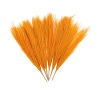 sourcing map 6 Pcs Faux Pampas Grass 42.5cm/16.5" Artificial Fake Dried Pampas Grass Decor 9 Branches with Stem for Floor Vase Filler, Wedding Decoration, Home Decoration, Gold Yellow