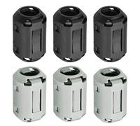 sourcing map 6 Pcs Ferrite Filter Ring Core RFI EMI Noise Suppression Cable Clip ID 13mm 0.51Inch Regular Styles for Electronic Devices, Industry, Black/Grey