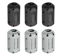 sourcing map 6 Pcs Ferrite Filter Ring Core RFI EMI Noise Suppression Cable Clip ID 9mm 0.35Inch Regular Styles for Electronic Devices, Industry, Black/Grey