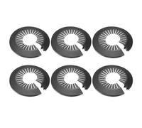 sourcing map 6 Pcs Flange Water Pipe Cover, 125mm x 45mm Plastic Round Escutcheon Pipe Collar Pipe Cover Radiator Wall Split Flange for 50-78mm/1.97"-3.07" Out Diameter Pipe Tube, Black