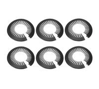 sourcing map 6 Pcs Flange Water Pipe Cover, 170mm x 70mm Plastic Round Escutcheon Pipe Collar Pipe Cover Radiator Wall Split Flange for 90-116mm/3.54"-4.57" Out Diameter Pipe Tube, Black