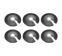 sourcing map 6 Pcs Flange Water Pipe Cover, 3.9"x 0.8"x 0.5" Plastic Round Escutcheon Pipe Collar Pipe Cover Radiator Wall Split Flange for 30-55mm/1.18"-2.17" Out Diameter Pipe Tube, Black