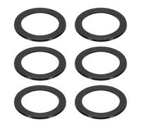 sourcing map 6 Pcs Flat Rubber Washers, 56mm/2.2" Rubber O Ring Seals Gasket Washers for 2 1/5 Inch Drain Pipe Sink Drains for Seals Repair Shower Hose Faucet Shower Head, Black