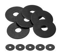 sourcing map 6 Pcs Flat Washer for Screws, Stainless Steel Washers 10mm ID x 40mm OD x 2mm Thick for Bolts, Factories Repair, Kitchens, Shops, and Outdoor Construction, Black