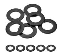 sourcing map 6 Pcs Flat Washer for Screws, Stainless Steel Washers 27mm ID x 50mm OD x 4mm Thick for Bolts, Factories Repair, Kitchens, Shops, and Outdoor Construction, Black