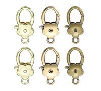 sourcing map 6 Pcs Flower Lobster Claw Clasps, Metal Snap Hook Keychain Clips for Keychains Making, DIY Craft, Bag Charm, Cyan Gold/Bronze/Metal Bronze