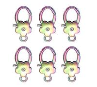 sourcing map 6 Pcs Flower Lobster Claw Clasps, Metal Snap Hook Keychain Clips for Keychains Making, DIY Craft, Bag Charm, Multicolor