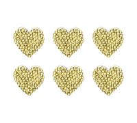 sourcing map 6 Pcs Heart Iron on Patches Heart Rhinestone Adhesive Appliques 2.5cm Sew on Patches for DIY Crafts Clothing Repairing Shoes Bag Hat Decoration, Yellow