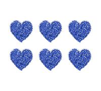 sourcing map 6 Pcs Heart Iron on Patches Heart Rhinestone Adhesive Appliques 3.5cm Sew on Patches for DIY Crafts Clothing Repairing Shoes Bag Hat Decoration, Blue