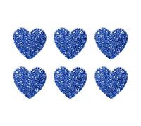 sourcing map 6 Pcs Heart Iron on Patches Heart Rhinestone Adhesive Appliques 4.5cm Sew on Patches for DIY Crafts Clothing Repairing Shoes Bag Hat Decoration, Blue