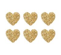 sourcing map 6 Pcs Heart Iron on Patches Heart Rhinestone Adhesive Appliques 4.5cm Sew on Patches for DIY Crafts Clothing Repairing Shoes Bag Hat Decoration, Gold