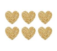 sourcing map 6 Pcs Heart Iron on Patches Heart Rhinestone Adhesive Appliques 5.5cm Sew on Patches for DIY Crafts Clothing Repairing Shoes Bag Hat Decoration, Gold