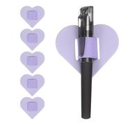 sourcing map 6 Pcs Heart Pen Loop Holder for Notebook, Self Adhesive Pen Holder PU Leather Pencil Elastic Loop Designed for Tablet, Journals Clipboards Notebooks(Purple, Style1)