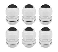 sourcing map 6 Pcs IP68 Waterproof Cable Gland, NPT1 PA Plastic Strain Relief Cord Connector with Tube Plugs for 18-25mm Electrical Wiring Outdoor Enclosures, Gray White