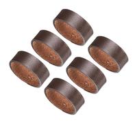 sourcing map 6 Pcs Leather Belt Loop Keeper, 4.5 Inch Belt Straps Ring Replacement Strap Holder Wide Belt Retainer for Securing Additional Length Straps in Place, Brown