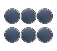 sourcing map 6 Pcs Leather Coasters, Round Drinks Coasters for Coffee Table Housewarming Gifts Home Decor (4 Inch, Blue)
