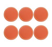 sourcing map 6 Pcs Leather Coasters, Round Drinks Coasters for Coffee Table Housewarming Gifts Home Decor (4 Inch, Orange)