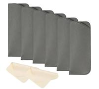 sourcing map 6 Pcs Leather Eyeglass Cases, 3x6.9 Portable Glasses Pouch Glasses Sleeve with 2 Cleaning Clothes for Women Men Eyeglass Sunglasses Eyewear Cases, Dark Gray