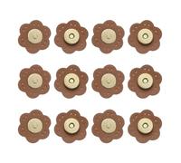sourcing map 6 Pcs Leather Snaps Buttons, Magnetic Purse Snap Clasps Bag Fastener Clasp for DIY Bags Clothes Accessories Hand Sewing, Light Brown (Plum)