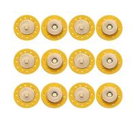 sourcing map 6 Pcs Leather Snaps Buttons, Magnetic Purse Snap Clasps Bag Fastener Clasp for DIY Bags Clothes Accessories Hand Sewing, Yellow (Round)