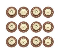 sourcing map 6 Pcs Leather Snaps Buttons, Magnetic Purse Snap Clasps Bag Fastener Clasp for DIY Bags Clothes Accessories Hand Sewing, Light Brown (Round)