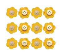 sourcing map 6 Pcs Leather Snaps Buttons, Magnetic Purse Snap Clasps Bag Fastener Clasp for DIY Bags Clothes Accessories Hand Sewing, Yellow (Plum)