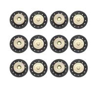 sourcing map 6 Pcs Leather Snaps Buttons, Magnetic Purse Snap Clasps Bag Fastener Clasp for DIY Bags Clothes Accessories Hand Sewing, Black (Round)