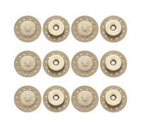 sourcing map 6 Pcs Leather Snaps Buttons, Magnetic Purse Snap Clasps Bag Fastener Clasp for DIY Bags Clothes Accessories Hand Sewing, Khaki (Round)
