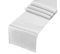 Sourcing Map 6 Pcs Light Silver Satin Table Runner - 12" x 108" Romantic Silk Table Runner - Smooth Fabric Decorations for Wedding, Dining, Birthday Party (9ft)