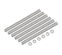 sourcing map 6 Pcs M12 x 200mm Fully Threaded Rod with 6 Pcs Hex Nuts, 1.75mm Thread Pitch 304 Stainless Steel Right Hand Threaded Rods Bar Studs
