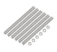 sourcing map 6 Pcs M14 x 200mm Fully Threaded Rod with 6 Pcs Hex Nuts, 2mm Thread Pitch 304 Stainless Steel Right Hand Threaded Rods Bar Studs