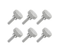 sourcing map 6 PCS M3 x 10mm Flat Knurled Head Thumb Screws,304 Stainless Steel Fully Threaded Thumbscrew Bolts Fasteners for Lighting Household Appliances Electronic Equipment