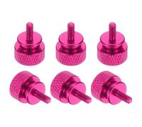 sourcing map 6 Pcs M3 x 7mm Knurled Thumb Screw Computer Case Threaded Hand Tighten Screws Aluminum Alloy for PC Case, Rose Red
