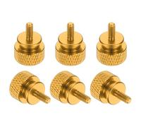 sourcing map 6 Pcs M3 x 7mm Knurled Thumb Screw Computer Case Threaded Hand Tighten Screws Aluminum Alloy for PC Case, Gold
