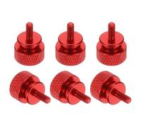 sourcing map 6 Pcs M3 x 7mm Knurled Thumb Screw Computer Case Threaded Hand Tighten Screws Aluminum Alloy for PC Case, Red