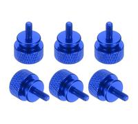 sourcing map 6 Pcs M3x7mm Knurled Thumb Screw Computer Case Threaded Hand Tighten Screws Aluminum Alloy for PC Case, Deep Blue