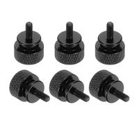 sourcing map 6 Pcs M3x7mm Knurled Thumb Screw Computer Case Threaded Hand Tighten Screws Aluminum Alloy for PC Case, Black