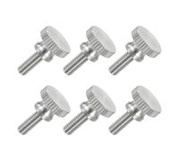 sourcing map 6 PCS M4 x 12mm Flat Knurled Head Thumb Screws,304 Stainless Steel Fully Threaded Thumbscrew Bolts Fasteners for Lighting Household Appliances Electronic Equipment
