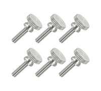 sourcing map 6 PCS M4 x 16mm Flat Knurled Head Thumb Screws,304 Stainless Steel Fully Threaded Thumbscrew Bolts Fasteners for Lighting Household Appliances Electronic Equipment