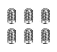 sourcing map 6 Pcs M4 x 6mm Slotted Cylindrical Pins, 304 Stainless Steel Dowel External Thread Locating Parallel Pins Shelf Support Peg Pin for Furniture Installation, DIY Project