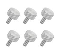 sourcing map 6 PCS M4 x 8mm Flat Knurled Head Thumb Screws,304 Stainless Steel Fully Threaded Thumbscrew Bolts Fasteners for Home Appliances Lighting Electronic Equipment and Industry