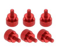 sourcing map 6 Pcs M4x8mm Knurled Thumb Screw Computer Case Threaded Hand Tighten Screws Aluminum Alloy for PC Case, Red
