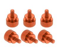 sourcing map 6 Pcs M4x8mm Knurled Thumb Screw Computer Case Threaded Hand Tighten Screws Aluminum Alloy for PC Case, Orange