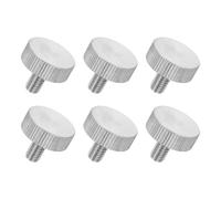 sourcing map 6 PCS M6 x 12mm Flat Knurled Head Thumb Screws,304 Stainless Steel Fully Threaded Thumbscrew Bolts Fasteners for Home Appliances Lighting Electronic Equipment and Industry