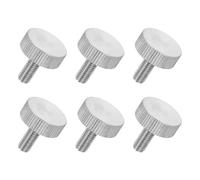 sourcing map 6 PCS M6 x 16mm Flat Knurled Head Thumb Screws,304 Stainless Steel Fully Threaded Thumbscrew Bolts Fasteners for Home Appliances Lighting Electronic Equipment and Industry