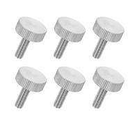 sourcing map 6 PCS M6 x 20mm Flat Knurled Head Thumb Screws,304 Stainless Steel Fully Threaded Thumbscrew Bolts Fasteners for Home Appliances Lighting Electronic Equipment and Industry