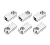 sourcing map 6 Pcs M8 Gas Spring End Fitting Foot Mount Flange, Gas Strut Pneumatic Conversion Fitting, for Skylight Tool Box Engine Cover Lid, Square Head, Silver