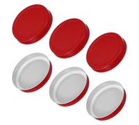 sourcing map 6 Pcs Mason Jar Lids, Colored Tinplate Canning Lids with Label for Regular Mouth Mason Jar for Fermenting Pickling Meal Prep Freezing, Preserving, Red(86mm)