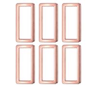 sourcing map 6 Pcs Metal Flat Rectangle Rings Buckle, 1-1/4" / 31.7mm Rectangle Rings Square Loop Webbing Belt Buckle for Bag Belt Keychains DIY Loop Purse Making, Rose Gold