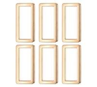 sourcing map 6 Pcs Metal Flat Rectangle Rings Buckle, 1-1/4" / 31.7mm Rectangle Rings Square Loop Webbing Belt Buckle for Bag Belt Keychains DIY Loop Purse Making, Light Gold